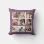 カスタマイズ可能な背景色の写真コラージュ クッション (正面)