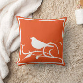 カスタマイズ可能な背景色を持つBird on Branch クッション (ブランケット)