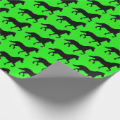 カスタマイズ可能な背景色を移動する馬 ラッピングペーパー (角)