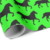 カスタマイズ可能な背景色を移動する馬 ラッピングペーパー (ロールコーナー)