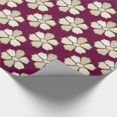 カスタマイズ可能な背景色アイボリー布の花 ラッピングペーパー (角)