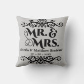 カスタマイズ可能な背景色結婚の クッション (裏面)