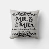 カスタマイズ可能な背景色結婚の クッション (正面)