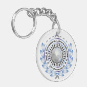 カスタマイズ可能な背部とのロゴ円のKeychain キーホルダー (正面左)
