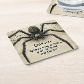 カスタマイズ可能な背骨をチクチクするスパイダーハロウィーンBash スクエアペーパーコースター (アングル)