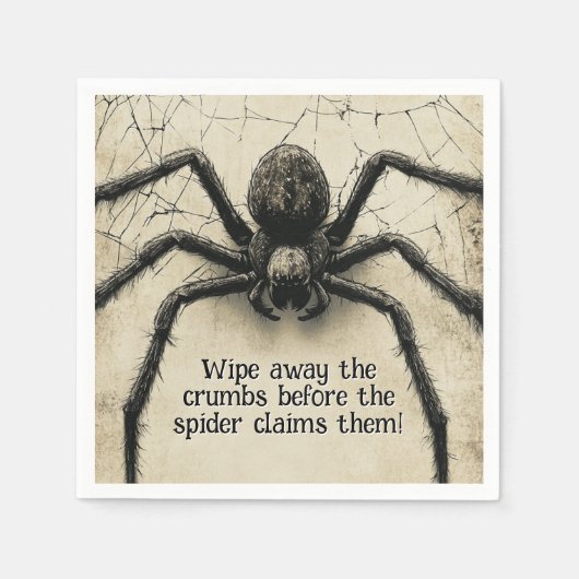 カスタマイズ可能な背骨をチクチクするスパイダーハロウィーンBash スタンダードカクテルナプキン (正面)