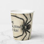 カスタマイズ可能な背骨をチクチクするスパイダーハロウィーンBash 紙コップ (裏面)