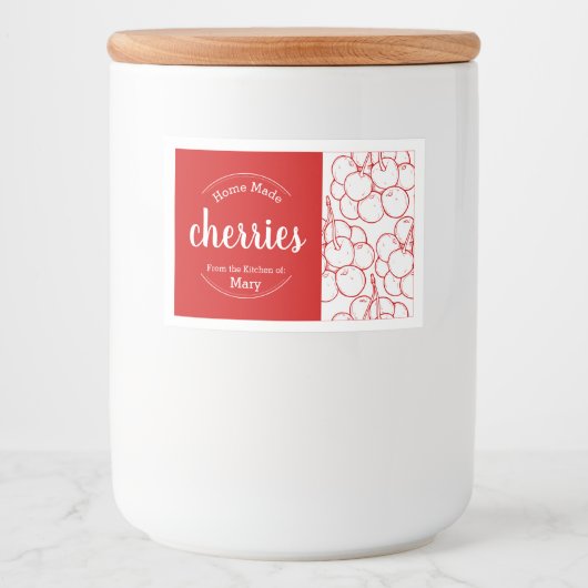 カスタマイズ可能な自家製さくらんぼ食品ラベル フードラベル (正面)