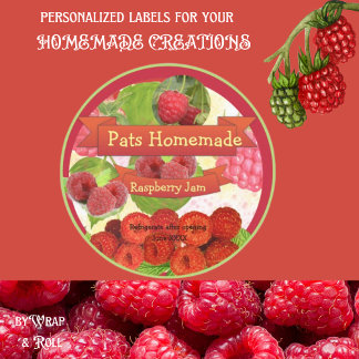 カスタマイズ可能な自家製ラズベリージャム ラウンドシール