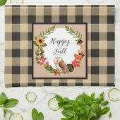 カスタマイズ可能な自然とフクロウ キッチンタオル (折り畳み)