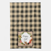 カスタマイズ可能な自然とフクロウ キッチンタオル (縦)