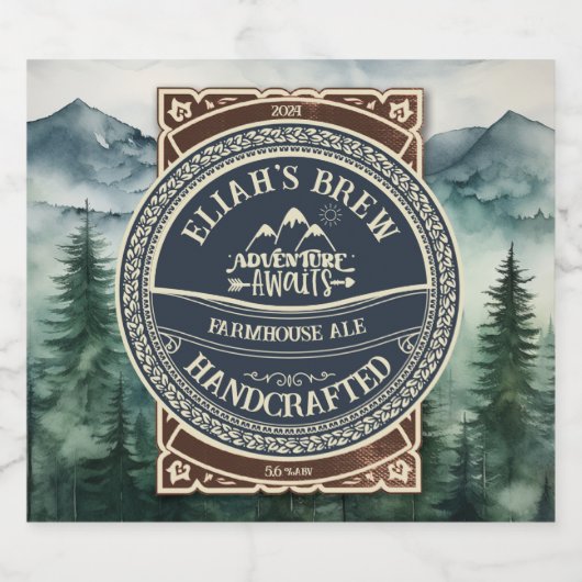カスタマイズ可能な自然アウトドアをテーマにしたビアラベル ビールラベル (シングルラベル)