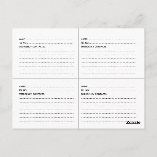 カスタマイズ可能な自閉症警告カードx 4/カード ポストカード (裏面)