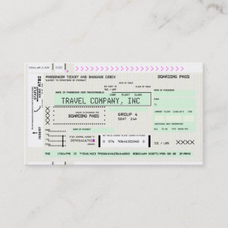 カスタマイズ可能な航空搭乗券 名刺