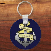 カスタマイズ可能な船キャプテンあなたの名前いかり キーホルダー (裏面)