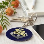 カスタマイズ可能な船キャプテンあなたの名前いかり キーホルダー (側面)