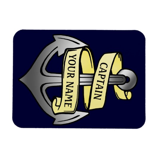 カスタマイズ可能な船キャプテンあなたの名前いかり マグネット (横)