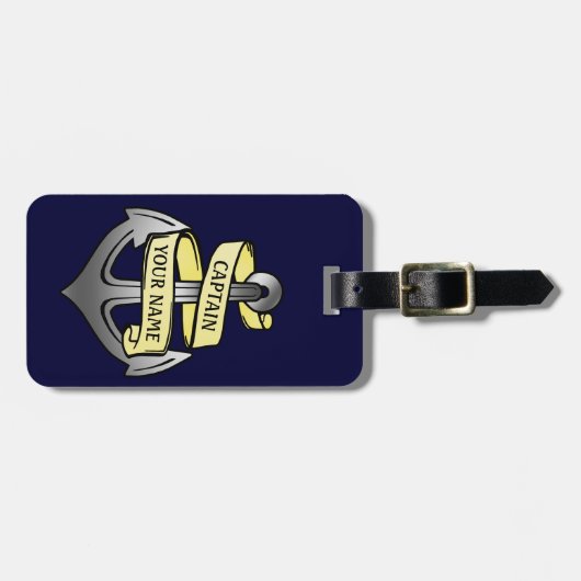 カスタマイズ可能な船長あなたの一流のいかり2 ラゲッジタグ (正面横)