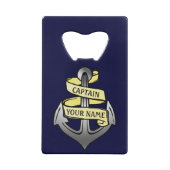 カスタマイズ可能な船長あなたの一流のいかり クレジットカード栓抜き (裏面)