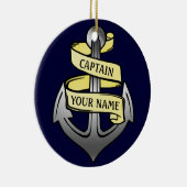 カスタマイズ可能な船長あなたの一流のいかり セラミックオーナメント (右)