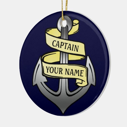 カスタマイズ可能な船長あなたの一流のいかり セラミックオーナメント (左)
