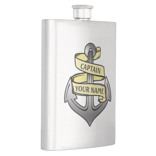 カスタマイズ可能な船長あなたの一流のいかり フラスク (右)