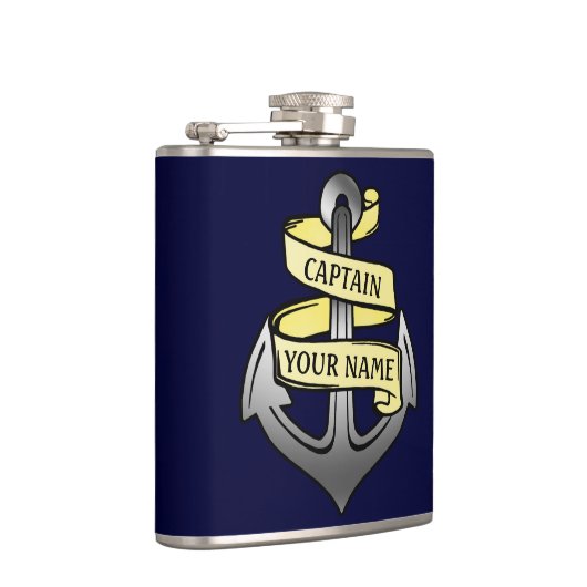 カスタマイズ可能な船長あなたの一流のいかり フラスク (右)