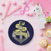 カスタマイズ可能な船長あなたの一流のいかり ペーパープレート (パーティー)