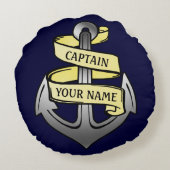 カスタマイズ可能な船長あなたの一流のいかり ラウンドクッション (裏面)