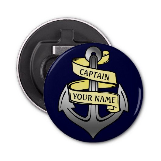 カスタマイズ可能な船長あなたの一流のいかり 栓抜き (正面)