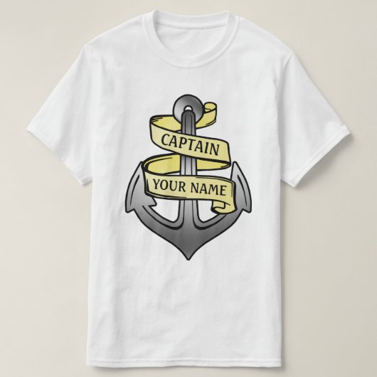 カスタマイズ可能な船長あなたの一流のいかり Tシャツ (デザイン正面)
