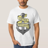 カスタマイズ可能な船長あなたの一流のいかり Tシャツ (正面)