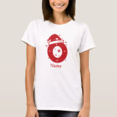 カスタマイズ可能な色のクリスマスイニシャルモノグラム 名前入り Tシャツ (正面)