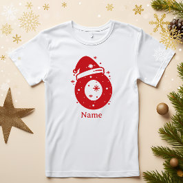カスタマイズ可能な色のクリスマスイニシャルモノグラム 名前入り Tシャツ