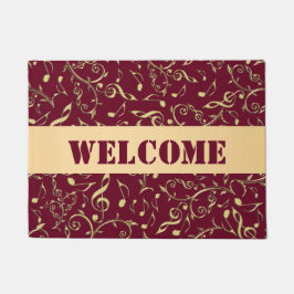 カスタマイズ可能な色のドア・マットが付いている金ゴールド音楽ノート ドアマット