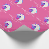 カスタマイズ可能な色の名前のユニコーン ラッピングペーパー (角)