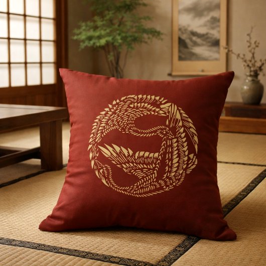 カスタマイズ可能な色の日本の鶴 クッション