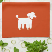 カスタマイズ可能な色の白いプードル キッチンタオル (折り畳み)