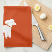 カスタマイズ可能な色の白いプードル キッチンタオル (四つ折り)