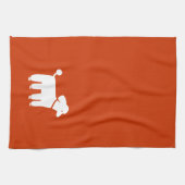 カスタマイズ可能な色の白いプードル キッチンタオル (横)