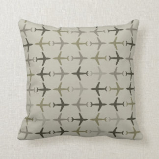 カスタマイズ可能な色の白黒飛行機-オリーブ クッション