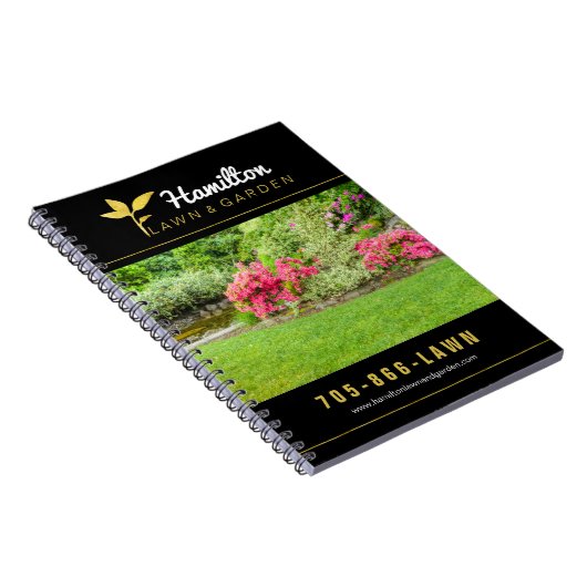 カスタマイズ可能な芝生の心配および園芸ノート ノートブック (右側)