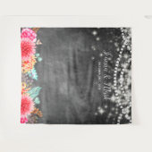 カスタマイズ可能な花のウェディングフォトブースの背景 タペストリー (正面(横))