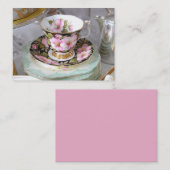 カスタマイズ可能な花のティーカップの名刺 名刺 (正面/裏面)