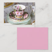 カスタマイズ可能な花のティーカップの名刺 名刺 (正面/裏面)