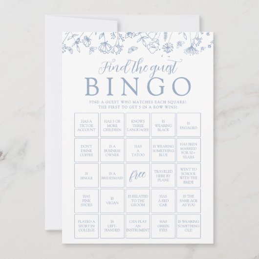 カスタマイズ可能な花のビンゴゲームカード 招待状 (正面)