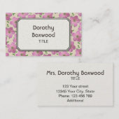 カスタマイズ可能な花の植物のピンクのゼラニウム 名刺 (正面/裏面)