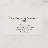 カスタマイズ可能な花の植物のピンクのゼラニウム 名刺 (裏面)