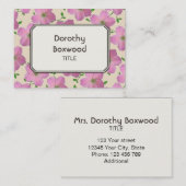 カスタマイズ可能な花の植物のピンクのゼラニウム 名刺 (正面/裏面)