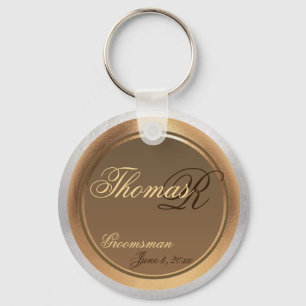 カスタマイズ可能な花婿の付添人の記念品Keychain キーホルダー